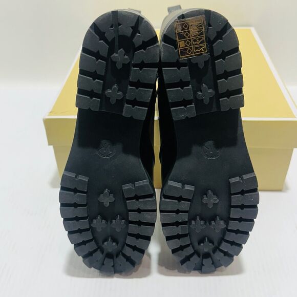 Michael Kors Tatum US 9.5M Combat Boots Black Faux Leather Ankle Zip NIB $225 - Picture 9 of 13